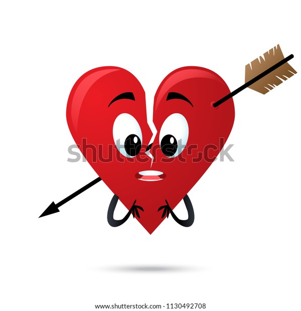 Broken Heart Pierced By Arrow Vector Stock Vector (Royalty Free ...