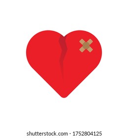 Broken Heart with Plaster Icon