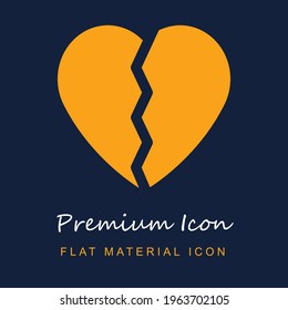 Broken Heart premium material ui ux isolated vector icon in navy blue and orange colors svg
