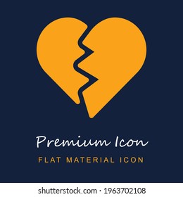 Roto material premium del corazón ui ux icono vector aislado en colores azul marino y naranja