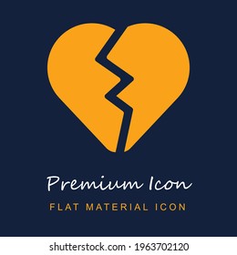 Broken Heart premium material ui ux isolated vector icon in navy blue and orange colors