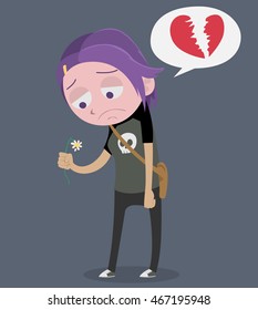 Broken heart punk girl