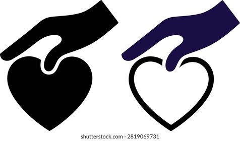 Broken heart with question mark symbol on each side