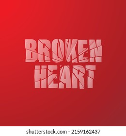 Broken Heart Red Wallpaper Glass Text Stock Vector (Royalty Free ...