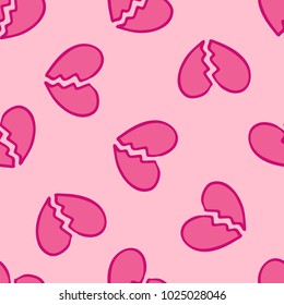broken heart seamless doodle pattern