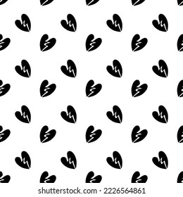 Broken heart seamless pattern, Love concept. Design for wrapping paper, fabric  pattern, background, card, coupons, banner, Used to decorate the festival