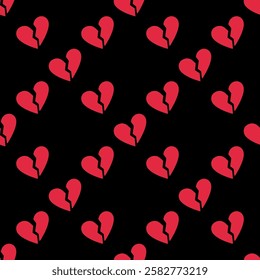 Broken Heart seamless pattern vector heartbreak concept background