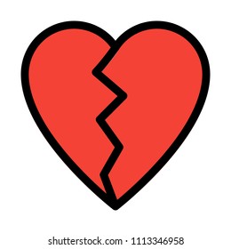 Broken Heart Shape Stock Vector (Royalty Free) 1113346958 | Shutterstock