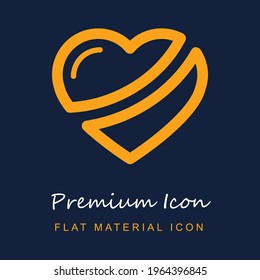 Forma de corazón rota Esquema material de prima Variant ui ux icono vector aislado en colores azul marino y naranja
