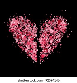 Broken heart shape for your design