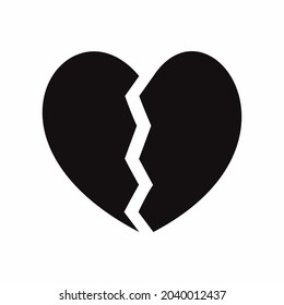 Broken Heart Silhouette Vector Illustration Heartbreak Stock Vector ...