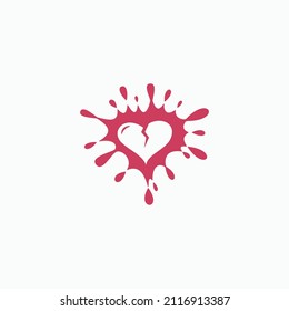 diseño de logotipo simple y plano de corazón roto	
