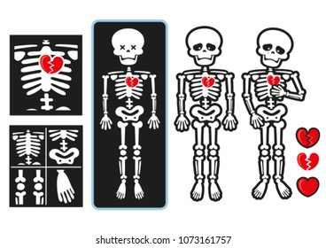 Broken Heart Skeleton