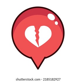 broken heart social media cartoon icon
