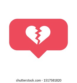 broken heart social network like concept vector illustration