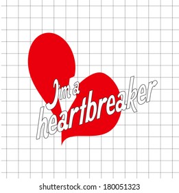 broken heart, soft text color, background crosslined