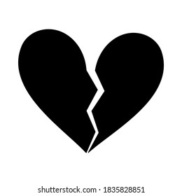 Broken heart split in two in vector