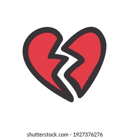 Broken Heart Streetwear Design Red Color Commercial Use
