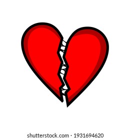 Broken Heart Streetwear Design Red V4 Color Commercial Use