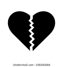 Broken Heart Symbol Heart Icon Love Stock Vector (Royalty Free ...