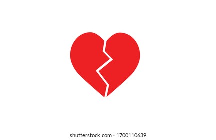 Broken heart symbol isolated vector icon
