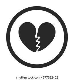 Broken Heart Symbol Sign Silhouette Icon Stock Vector (Royalty Free ...