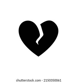 Broken heart symbol simple icon design vector illustration 