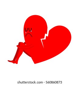Broken heart symbol of unrequited love. Sad sign of betrayal and treason
