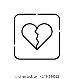 Broken heart, heart symbol vector icon