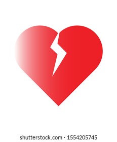 Broken Heart Symbol Vector Illustration Stock Vector (Royalty Free ...