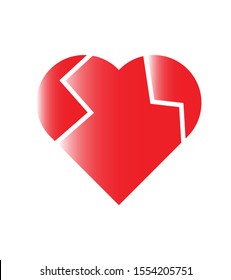 BROKEN HEART SYMBOL. VECTOR ILLUSTRATION