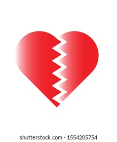 BROKEN HEART SYMBOL. VECTOR ILLUSTRATION