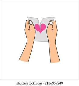 broken heart symbol vector illustration. valentine day icon.
