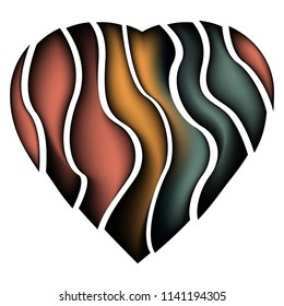 A broken heart tattoo is featured in an abstract background illustration.