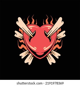 Broken Heart Tattoo Vector Design