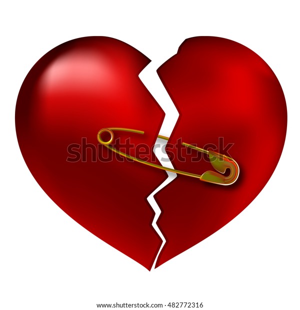 Broken Heart Torn Stock Vector (Royalty Free) 482772316