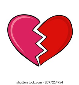 broken heart for valentine day card design