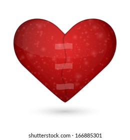 Broken heart. Valentines Day background. Vector illustration.