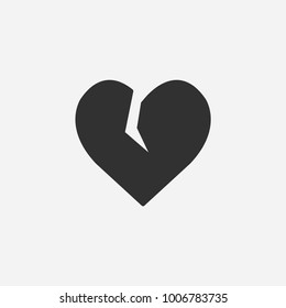 Broken heart valentines day icon illustration isolated vector sign symbol