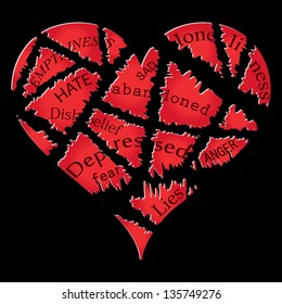 Broken heart vector