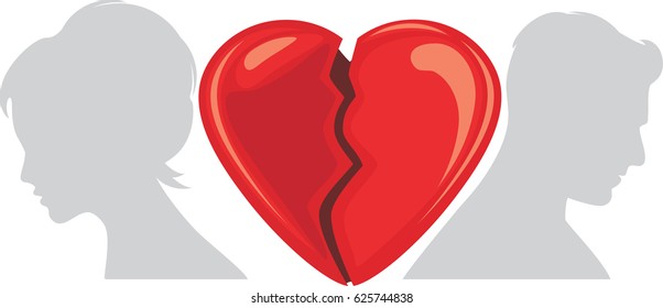 Broken heart. Vector