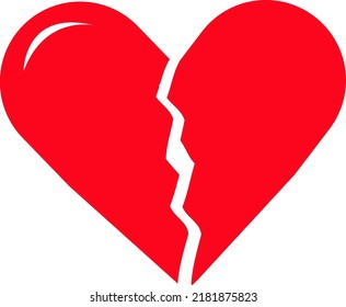 Broken Heart Vector Design Image