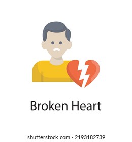 Broken Heart vector flat Icon Design illustration. Miscellaneous Symbol on White background EPS 10 File