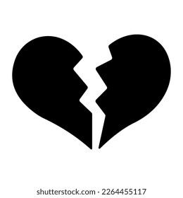 Broken heart vector flat icon. Isolated broken heart emoji illustration