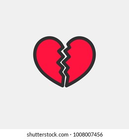 Broken heart. Vector icon.