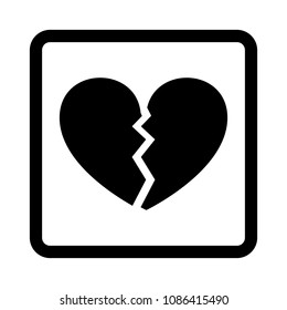 Broken heart vector icon.