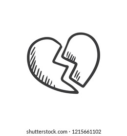 Broken heart vector icon