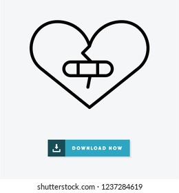 Broken heart vector icon