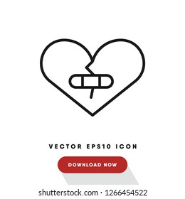 Broken heart vector icon