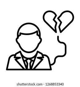 Broken heart vector icon